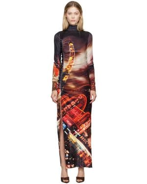 Jean Paul Gaultier Turtle Neck Mesh Dress Pigalle - Red