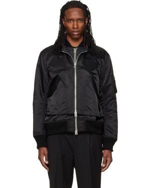 Sacai Cotton Nylon Twill Bomber Jacket - Black