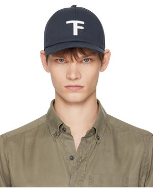 Tom Ford Canvas & Smooth Leather Cap - Green