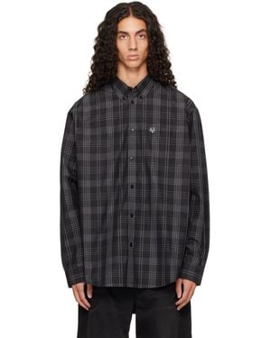 Vetements Metal Logo Checked Shirt - Black