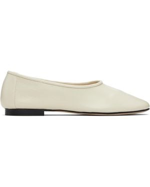 BY FAR Off- Prudence Creased Leather Ballerina Flats - Black
