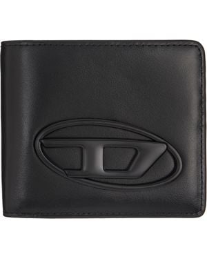 DIESEL Petit Portefeuille À Deux Volets Holi Noir À Logo En Relief