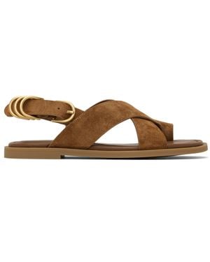 Rag & Bone Gia Italian Suede Crossover Sandals - Black