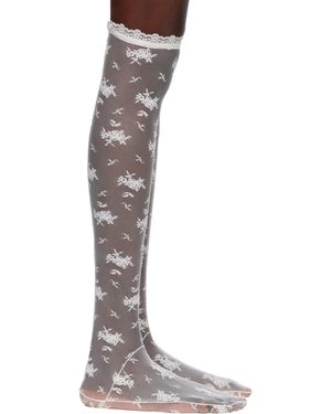 YUHAN WANG Chaussettes Blanches En Dentelle - Noir