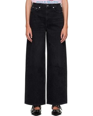 Ganni Broderie Anglaise Lari Jeans - Black