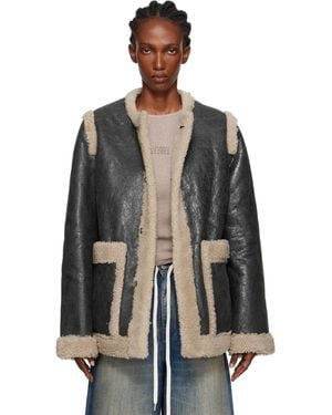 MM6 by Maison Martin Margiela ブラック＆ベージュ Sports シアリングジャケット