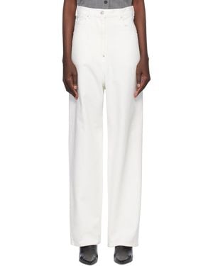 Pushbutton Panty Cutout Jeans - White