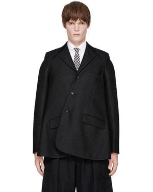 Comme des Garçons Dobby Cloth H Type Blazer - Black