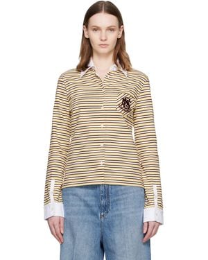 Stella McCartney Fancy Stripe Crest Polo Shirt - Blue