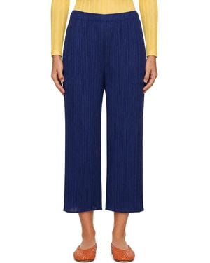Pleats Please Issey Miyake Monthly Colours September Trousers - Blue