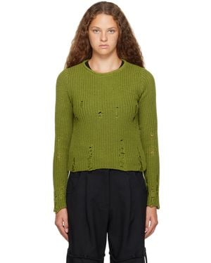 Song For The Mute Distressed Jumper - Green