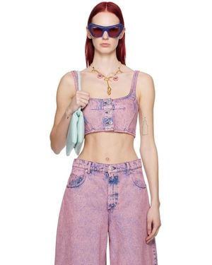 Marni Panelled Denim Tank Top - Pink