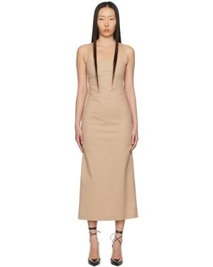 lesugiatelier Square Neck Maxi Dress - Black