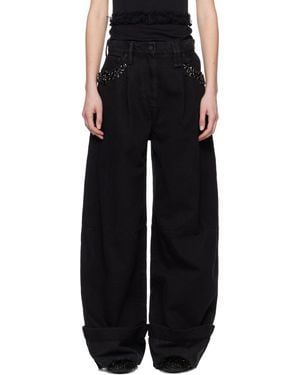Simone Rocha ネイビー Turbo Embellished Puddle ジーンズ