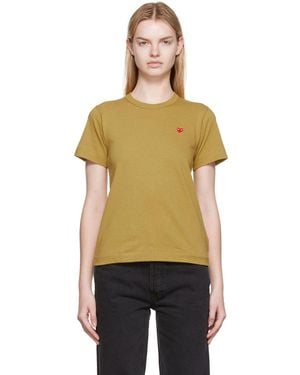 COMME DES GARÇONS PLAY カーキ スモール ハート Tシャツ - グリーン