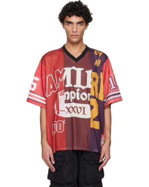Amiri Spliced Oversized Mesh T-Shirt - Red