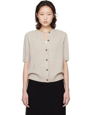 Loulou de Saison Jodi Short-Sleeve Cashmere Cardigan - Black