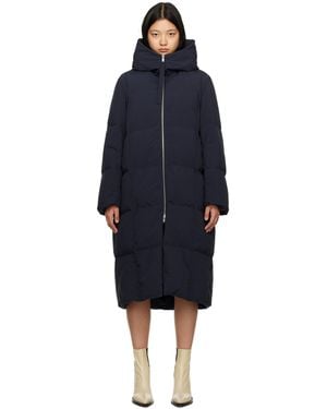 Jil Sander Navy Hooded Down Jacket - Black