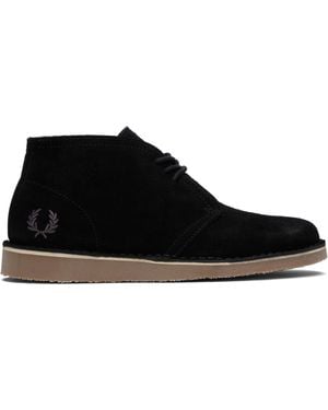 Fred Perry Hawley Suede Desert Boots - Black