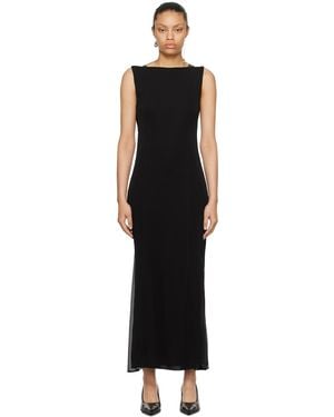 Helmut Lang シア バック マキシドレス - ブラック