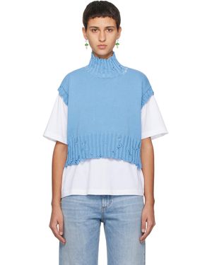 Marni Distressed Turtleneck - Blue