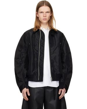 Sacai Cotton Chino & Nylon Twill Bomber Jacket - Black