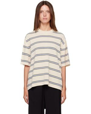 Cordera Off- Organic Cotton Striped T-Shirt - Grey