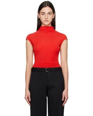 Paris Georgia Basics レッド アシンメトリー Tシャツ