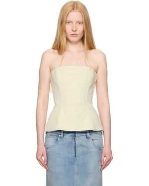 Jean Paul Gaultier Ssense Exclusive Topstitching Corset Top - Blue
