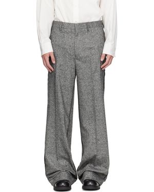 MM6 by Maison Margiela Exposed Seam Wool Trousers - Grey