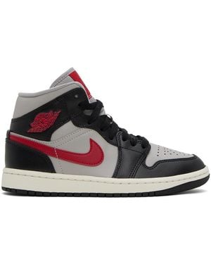 Nike &グレー Air Jordan 1 ミッドカットスニーカー - ブラック