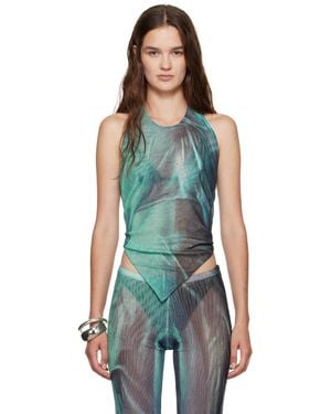Jean Paul Gaultier Mesh Scarf Printed Water Top - Multicolour