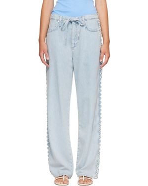Rag & Bone Phoebe Drawstring Wide-Leg Jeans - Blue