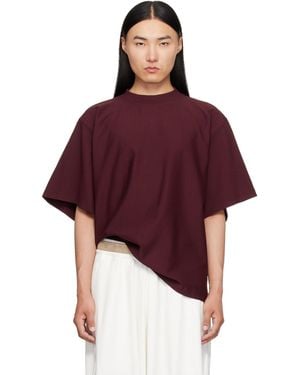 Hed Mayner Burgundy Embroidered T-Shirt - Purple