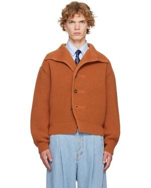 Dries Van Noten Chunky Wool Cardigan - Orange
