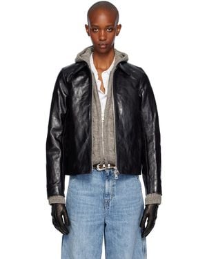 Our Legacy Vegetable-Tanned Crinkled Leather Jacket - Black