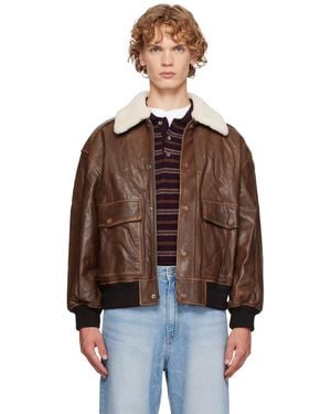DUNST Detachable A-2 Leather Jacket - Brown
