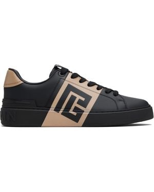 Balmain Tan B-Court Trainers - Black