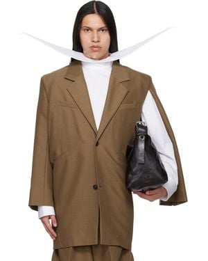 Egonlab Curved Vent Blazer - Brown