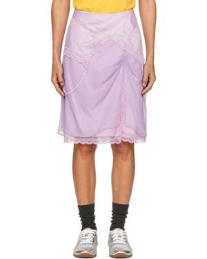Marc Jacobs Layered Satin Slip Midi Skirt - Purple