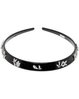 ShuShu/Tong Yvmin Edition Zircon Floral Gemstone Choker - Black