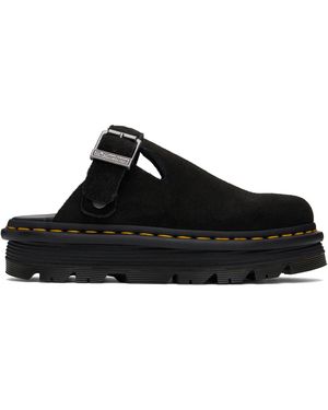 Dr. Martens Zebzag Suede Slingback Platform Mules - Black