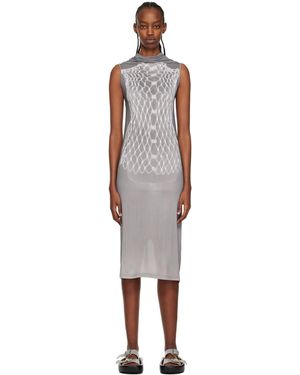 MM6 by Maison Martin Margiela Grey Dummy Midi Dress - Black