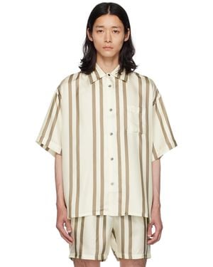 John Elliott オフホワイト ストライプ シャツ - ナチュラル