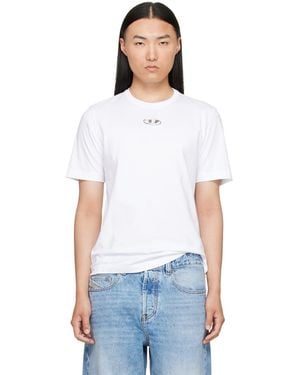 DIESEL Metallic Oval D T-Shirt - White