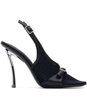 Acne Studios Mesh Slingback Stiletto Heels - Black