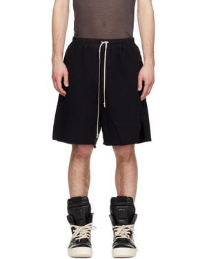 Rick Owens Temple Furka Heavy Sweatshirt Long Shorts - Black