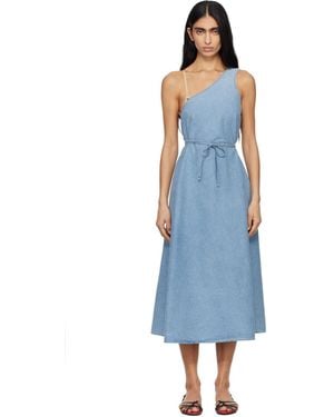 Baserange Eye Denim Midi Dress - Blue