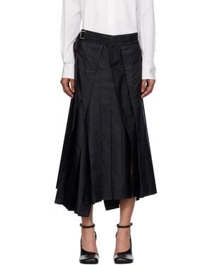 Sacai Nylon Twill Mix Midi Skirt - Black