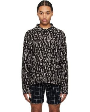 Anna Sui Sleeping Beauty Embroidered Faux-Suede Jacket - Black